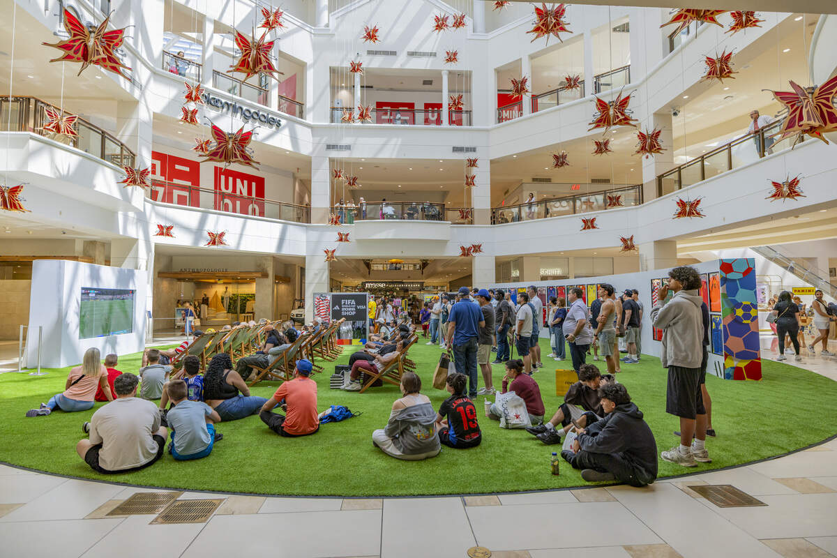 Aventura Mall’s viewing lounge is airing all the FIFA World Cup games with the volume on, not just the Miami hosted ones. The space also features a jersey wall representing the 48 nations competing in this tournament. The FIFA shop in the area has official FIFA merchandise including Panini stickers.